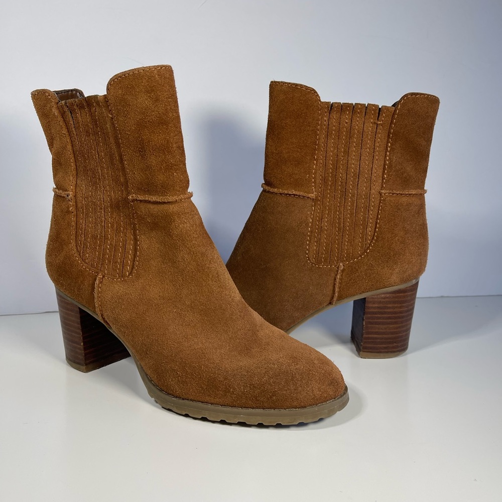 Circa Joan And David Boots, Size 6.5, Suede Ankle Boots, Cognac